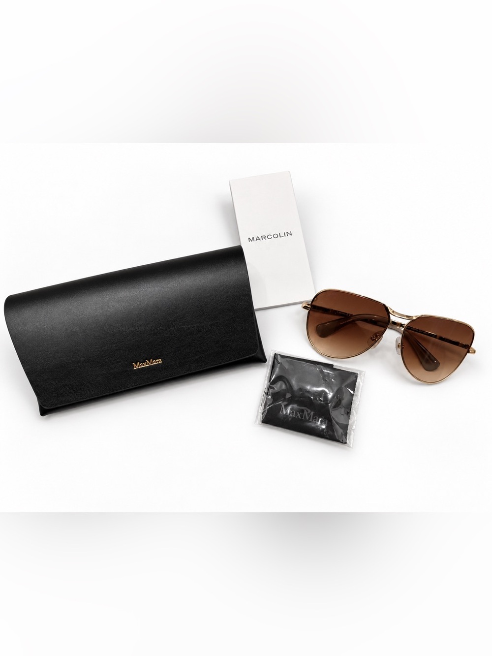 MaxMara Brown Gradient Lenses with Case, Cloth & paperwork